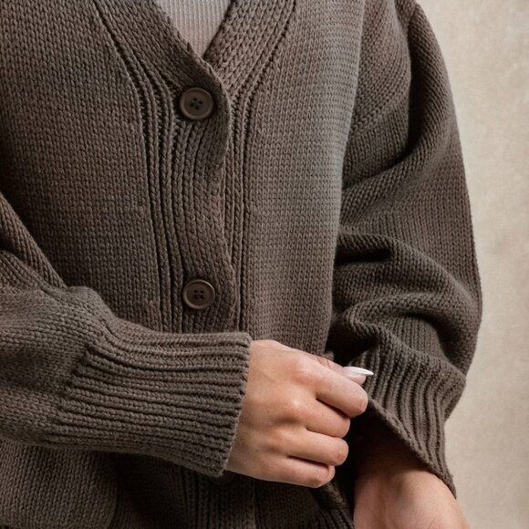 Neuflora Oversized Cardigan Button Front Relaxed Fall Layering Sweater Women’s S - Picture 3 of 16